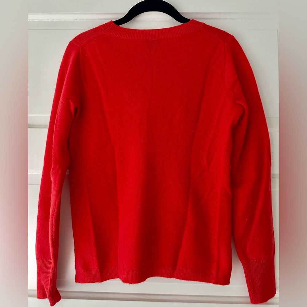 J.Crew 100% cashmere crewneck in bright red - Picture 3 of 6